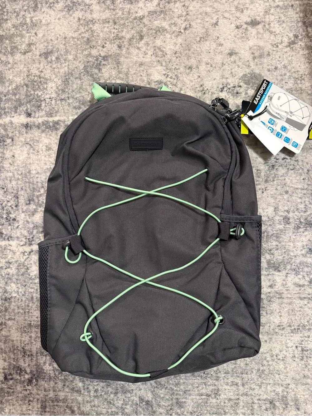 Men's Black Backpack with Mint Accent - Lightweight Everyday Bag